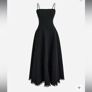 J. Crew Seamed flare midi dress in linen blend